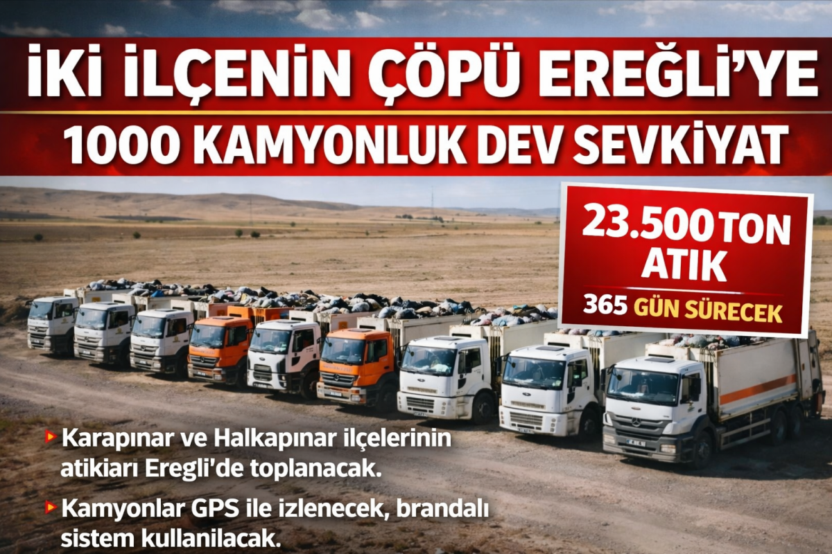 KONYA’DA ATIK YÖNETİMİNDE YENİ DÖNEM: İKİ İLÇENİN ÇÖPÜ EREĞLİ’YE TAŞINACAK