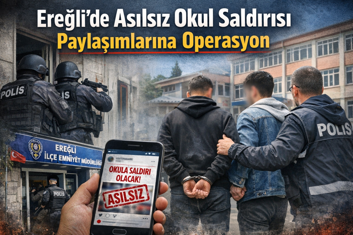 EREĞLİ’DE OKUL SALDIRISI ASILSIZ PAYLAŞIMLARINA OPERASYON 
