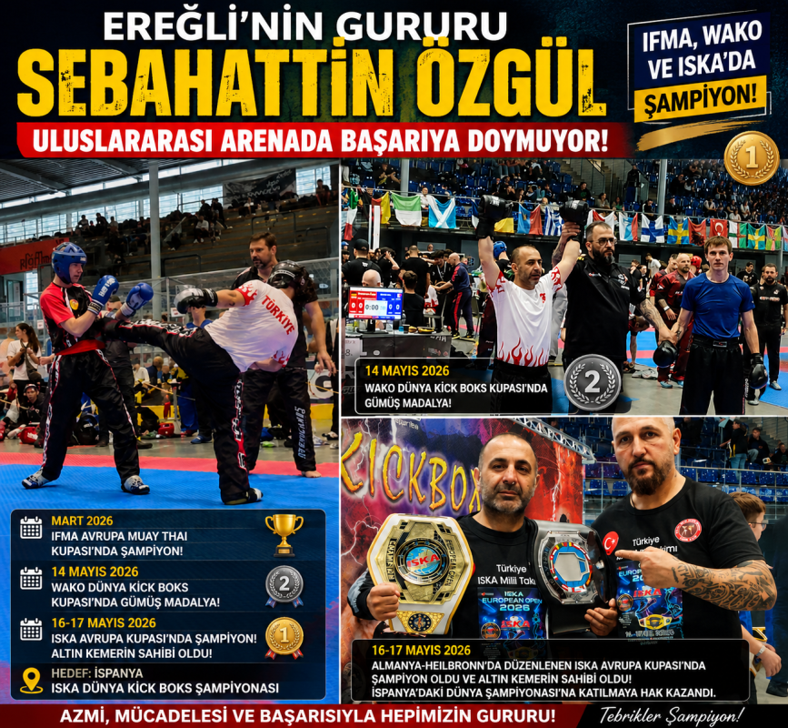 EREĞLİ’NİN GURURU SEBAHATTİN ÖZGÜL’DEN ULUSLARARASI BAŞARI