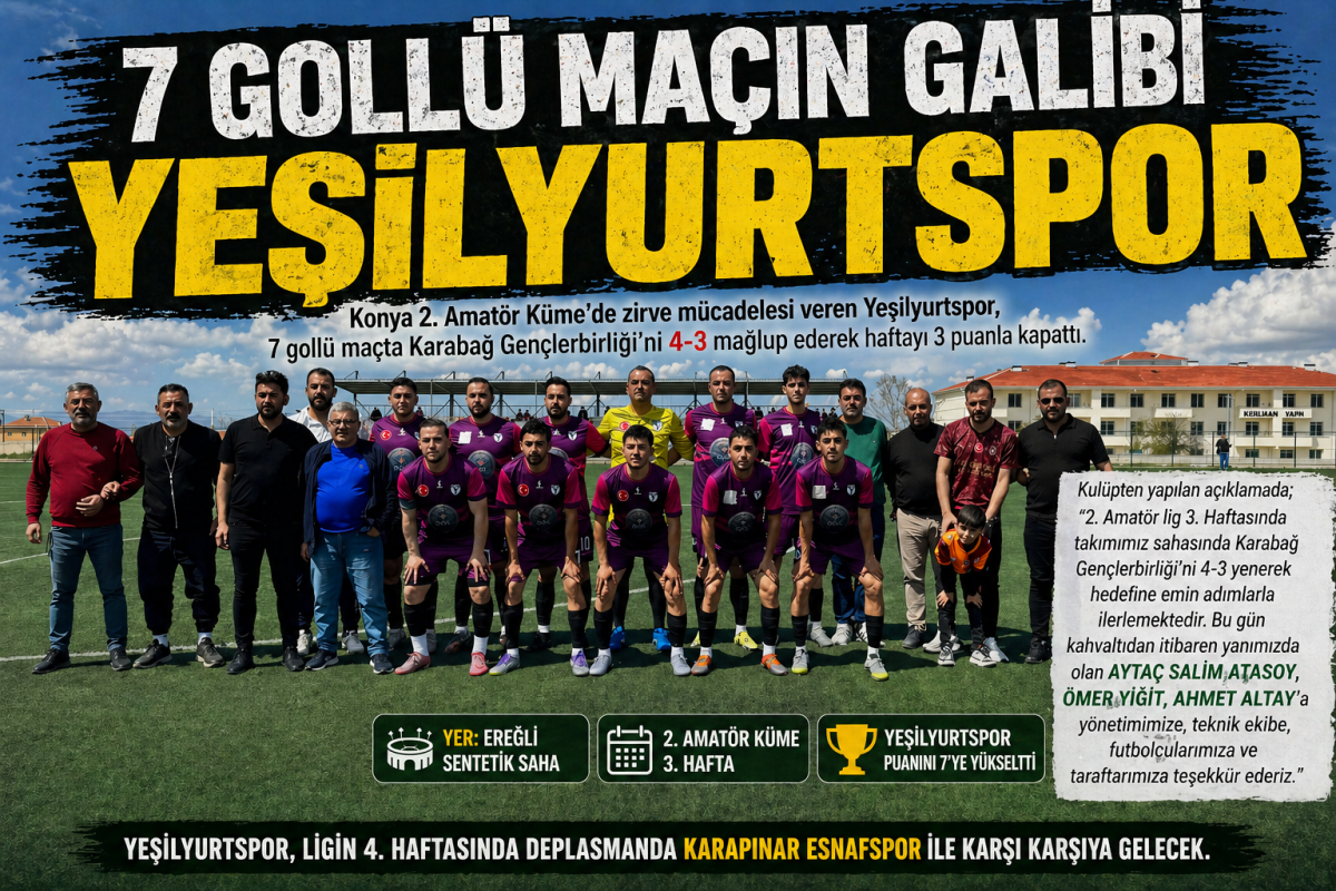 7 GOLLÜ MAÇIN GALİBİ YEŞİLYURTSPOR!